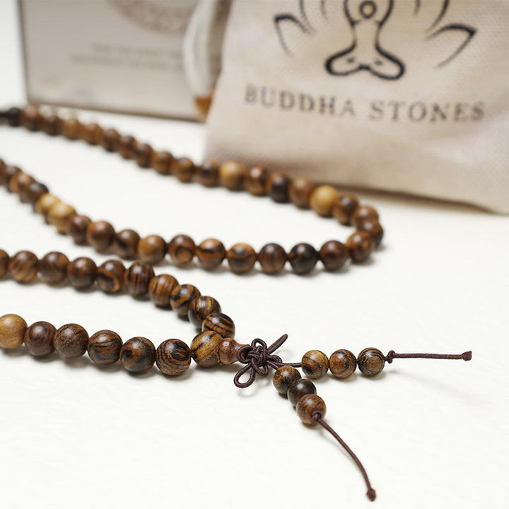 Pulsera de cuentas de Mala con Buddha Stones , 108, oración, meditación, sándalo, elástica - image 23