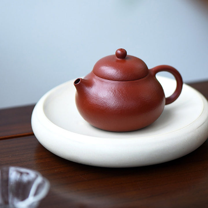 Tetera de kungfú de arcilla púrpura marrón Wen Dan hecha a mano con Buddha Stones Yixing
