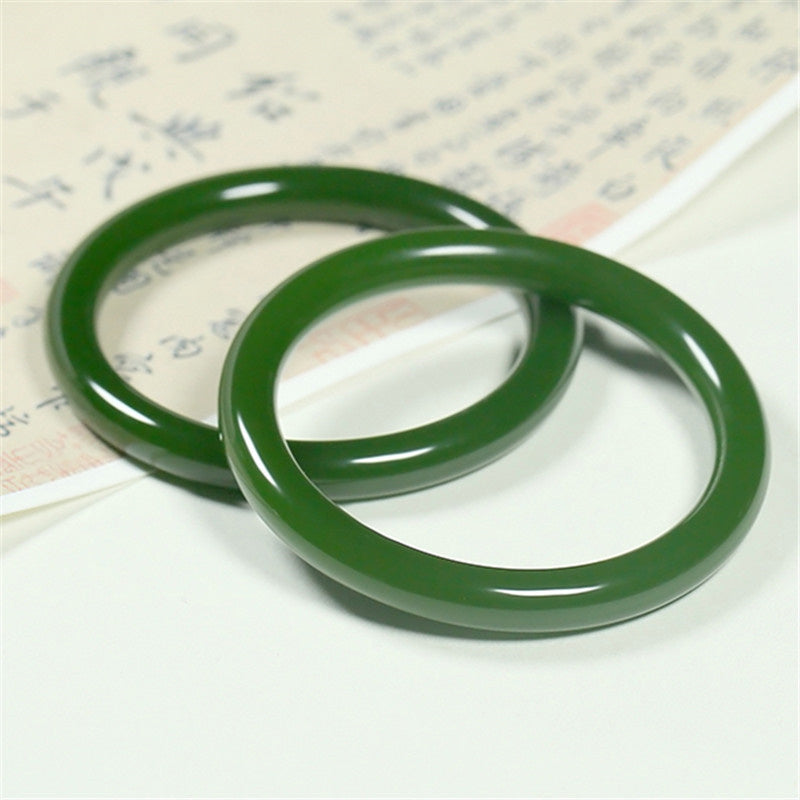Brazalete de bendición de longevidad de jade cian con Buddha Stones