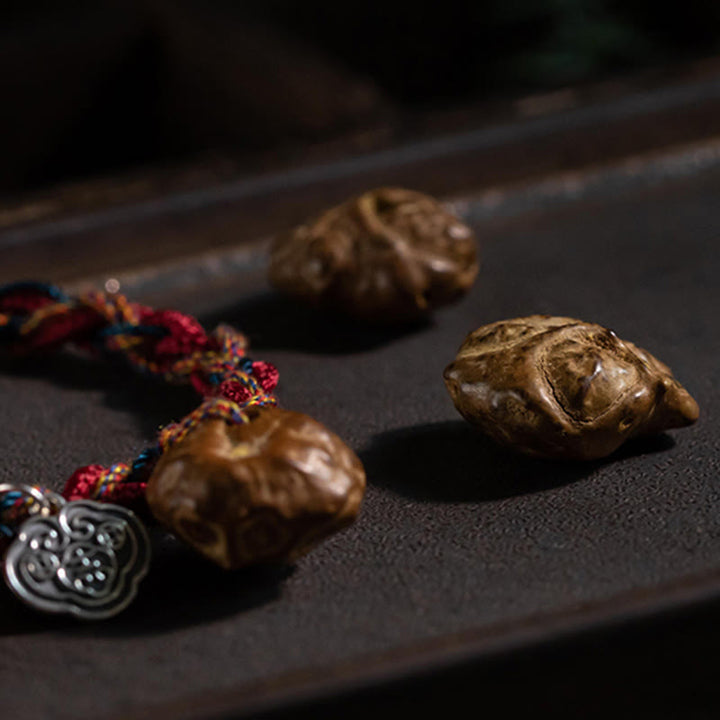 Pulsera de cuerda de fuerza de protección de peces Koi de Plata de Ley 925 con hilo colorido hecho a mano tibetano con Buddha Stones