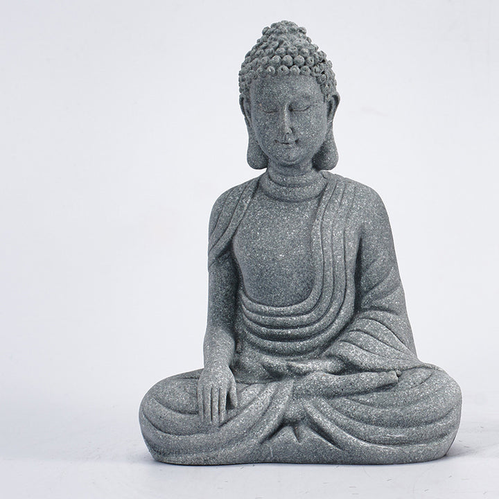 Buddha Stones Sentado Meditación Buda Bendición Compasión Decoración