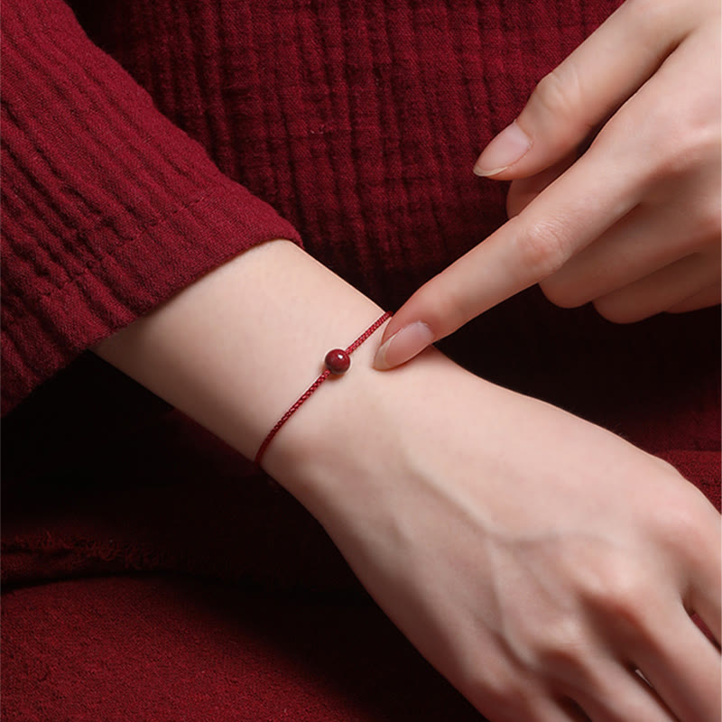 Pulsera de hilo rojo con bendición de ágata roja cinabrio natural con Buddha Stones