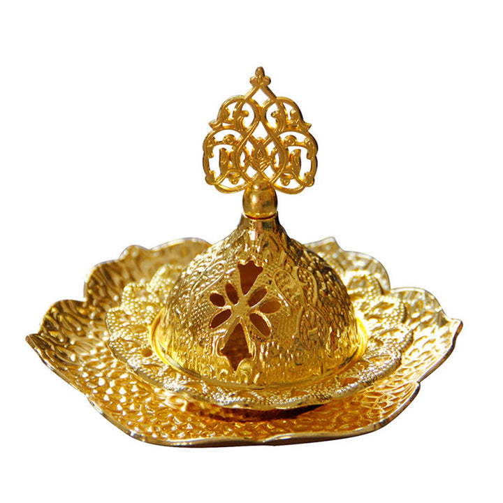 Posavasos con forma de hoja de oro, miniquemador de incienso espiritual de aleación de Metal