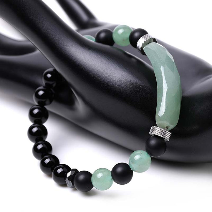 Pulsera curativa de aventurina azul de cristal natural con Buddha Stones