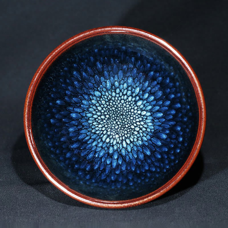 Buddha Stones hechas a mano, punto de Francolinus azul, taza de té de cerámica china Jianzhan, tazón de taza de té de Kung Fu - image 12