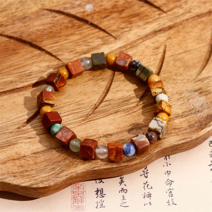 Pulsera de protección de ágata jaspe de sedimento marino de piedra natural de Buddha Stones