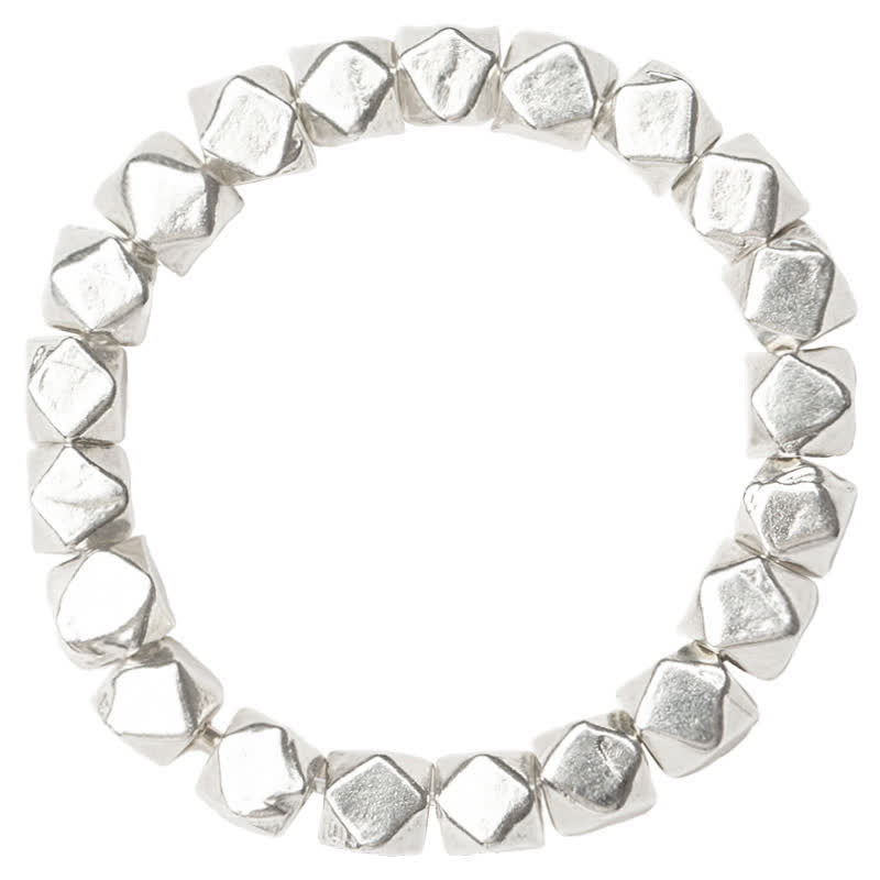 Anillo de bendición con cuentas de plata de ley 925