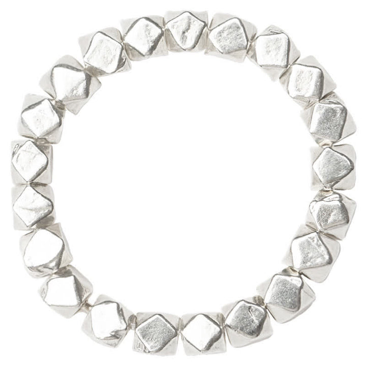Anillo de bendición con cuentas de plata de ley 925