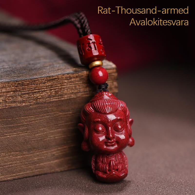 Buddha Stones del zodiaco chino, Buda natal, amuleto de cinabrio Natural, colgante para mantener alejados los espíritus malignos