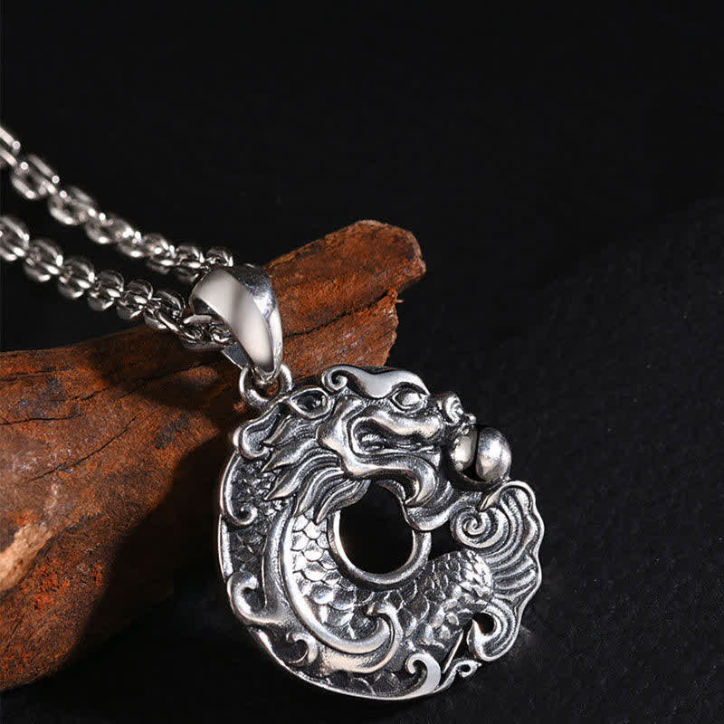 Colgante de collar de riqueza con hebilla de paz y dragón de pez Koi - image 2