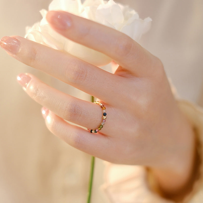 Anillo de amor positivo con turmalina natural de Buddha Stones