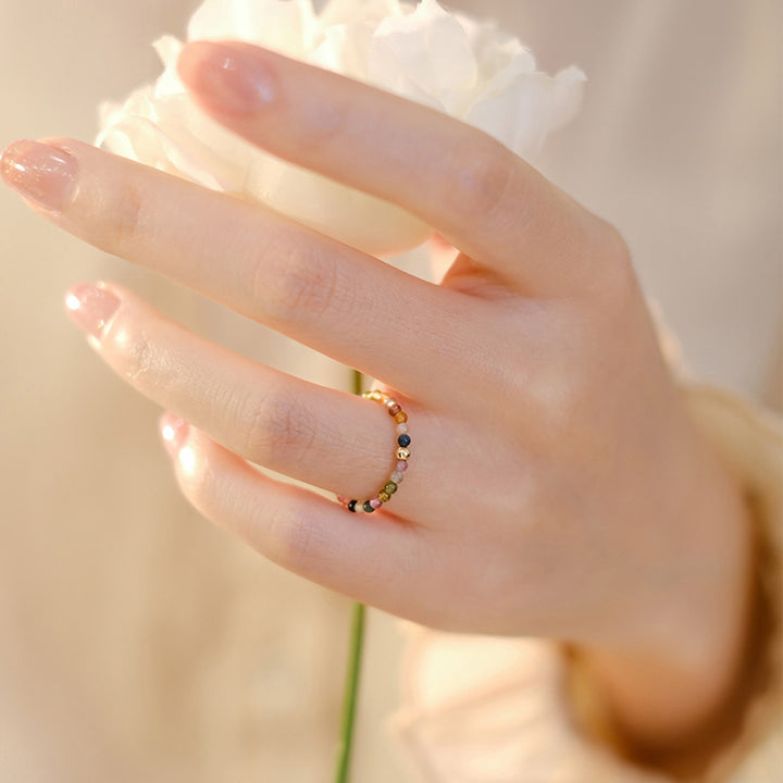 Anillo de amor positivo con turmalina natural de Buddha Stones
