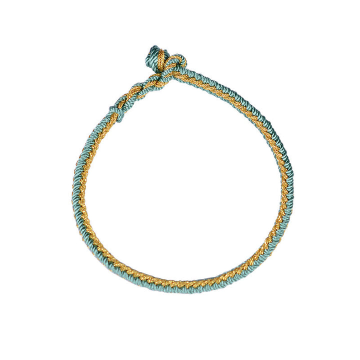 Pulsera de nudo de paz de ocho hilos hecha a mano con cuerda bicolor de Buddha Stones