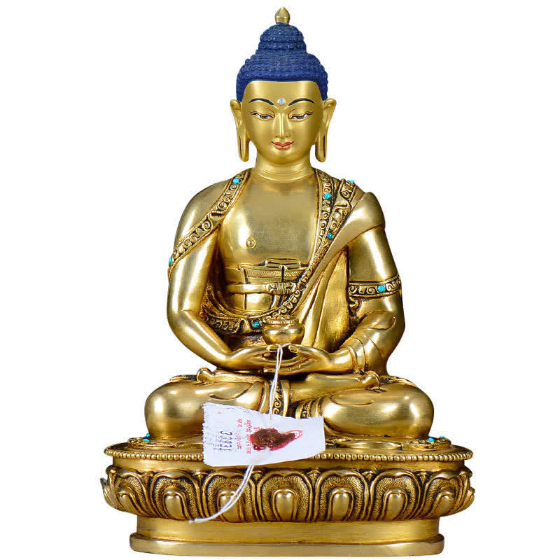 Estatua de cobre de la compasión de Buda Shakyamuni, decoración