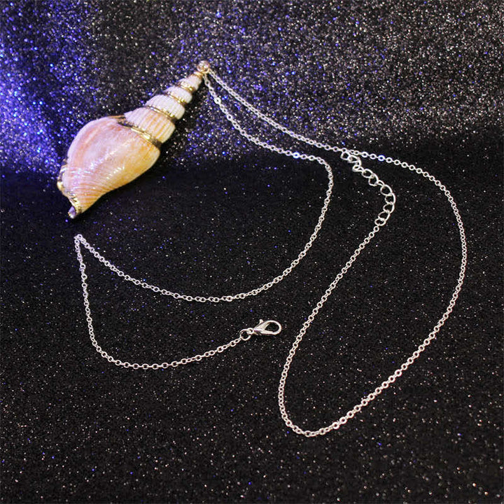 Colgante de collar de la suerte de concha de caracola Shankha Natural