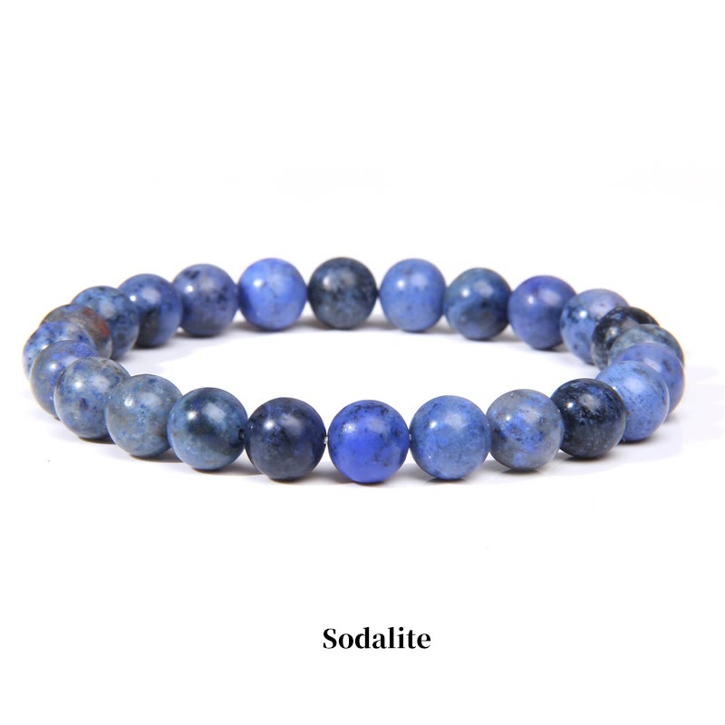 Pulsera de cuentas curativas de cuarzo con piedra natural de piedras de Buddha Stones - 8 mm - Sodalita - image 24