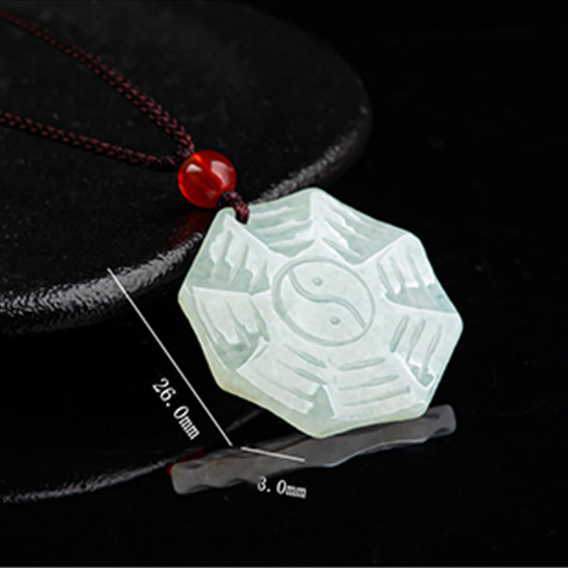 Colgante de collar de suerte de jade natural Bagua Yin Yang - image 8