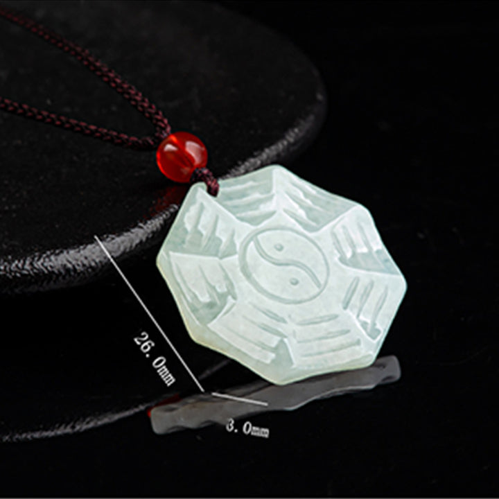 Colgante de collar de suerte de jade natural Bagua Yin Yang - image 8