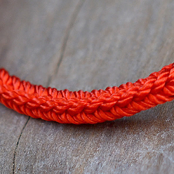 Pulsera de cuerda trenzada de fuerza de la suerte anudada china de diseño simple hecha a mano