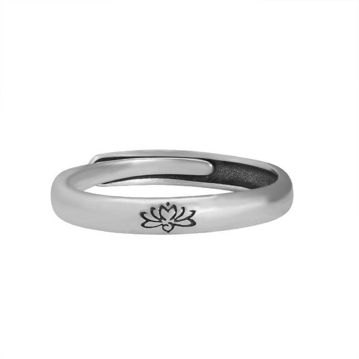 Anillo de iluminación de flor de loto de plata de ley 925