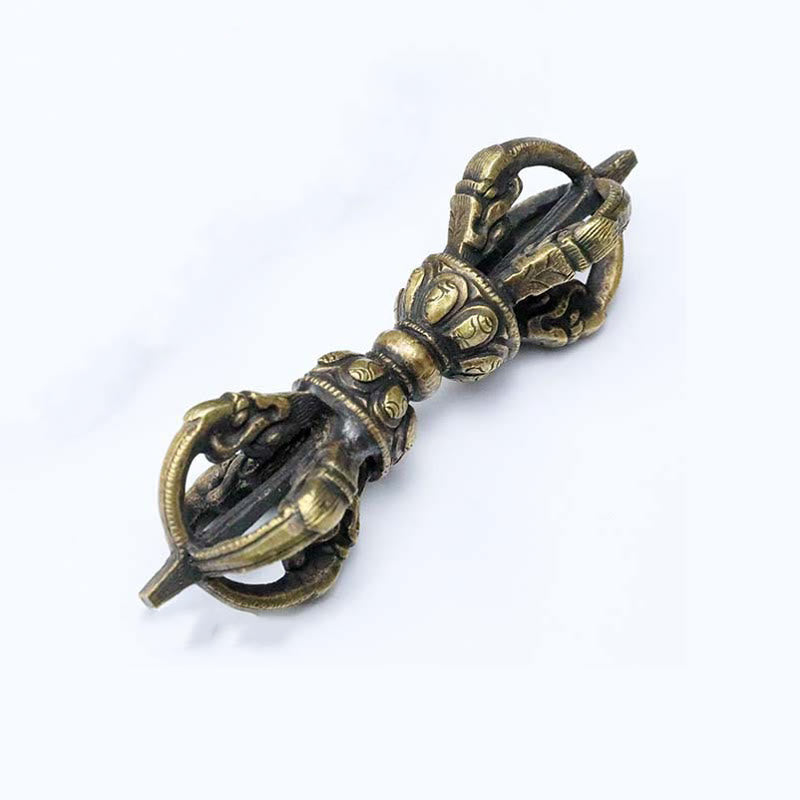 Buddha Stones hechas a mano Nepal cinco puntas tres puntas Vajra Dorje fuerza decoración de cobre