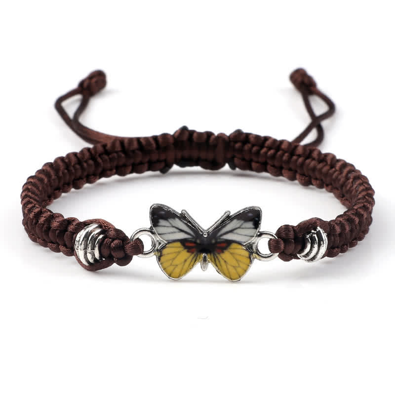 Pulsera con dije de hilo de amor y libertad de mariposa con Buddha Stones