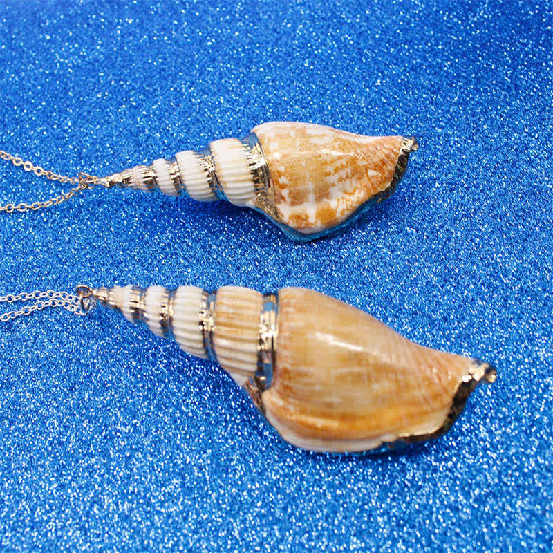 Colgante de collar de la suerte de concha de caracola Shankha Natural