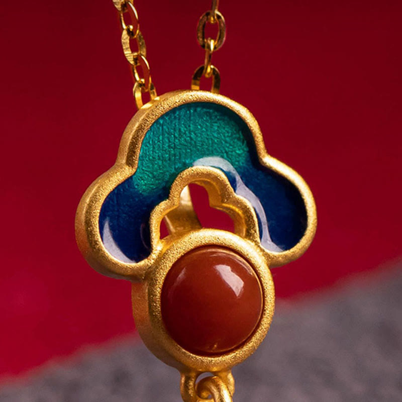 Juego de anillos y pendientes con colgante de ágata roja y cinabrio chapado en plata de ley 925 con Buddha Stones