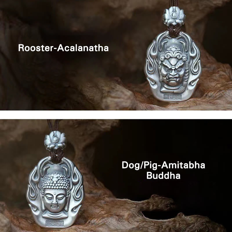 Buddha Stones del zodiaco chino, Buda natal Om Mani Padme Hum, colgante de collar de compasión de loto - image 24