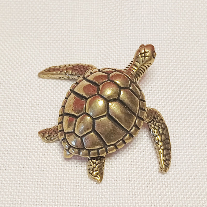 Buddha Stones, Mini Rana pequeña, Tortuga, pez Koi, Caracol, cangrejo, cobre, riqueza, decoración del hogar - Tortuga - image 13