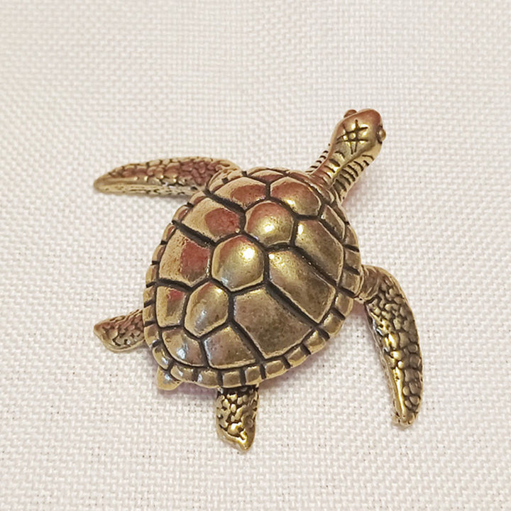 Buddha Stones, Mini Rana pequeña, Tortuga, pez Koi, Caracol, cangrejo, cobre, riqueza, decoración del hogar - Tortuga - image 13