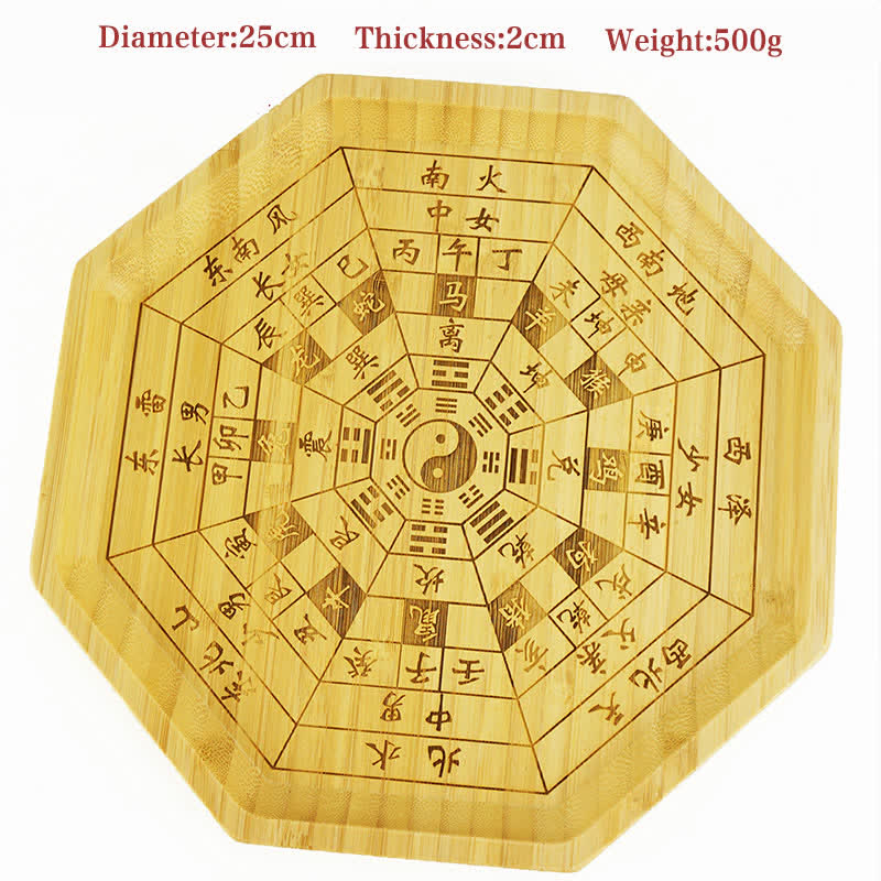 Mapa de Bagua de Bambú Feng Shui Mapa de Energía de Armonía - 12 Zodíaco chino 25cm - image 33