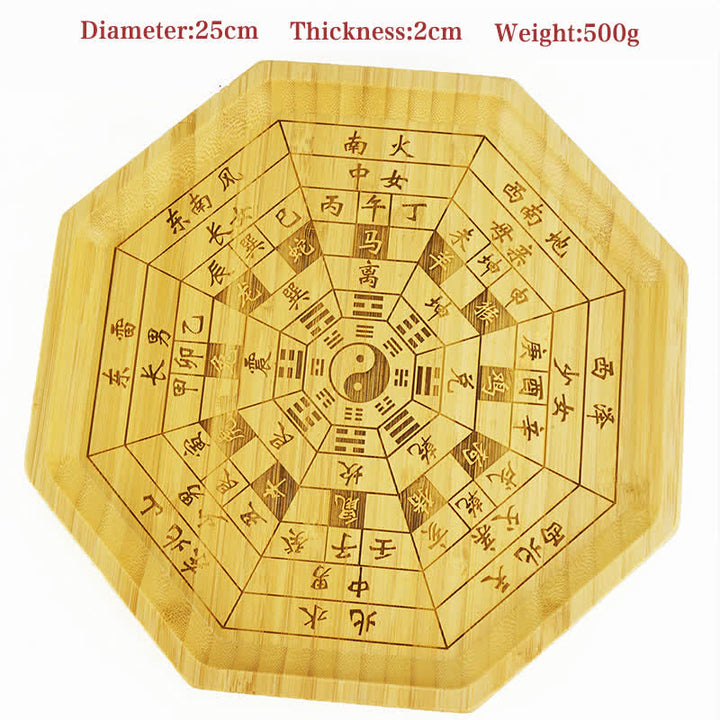 Mapa de Bagua de Bambú Feng Shui Mapa de Energía de Armonía - 12 Zodíaco chino 25cm - image 33