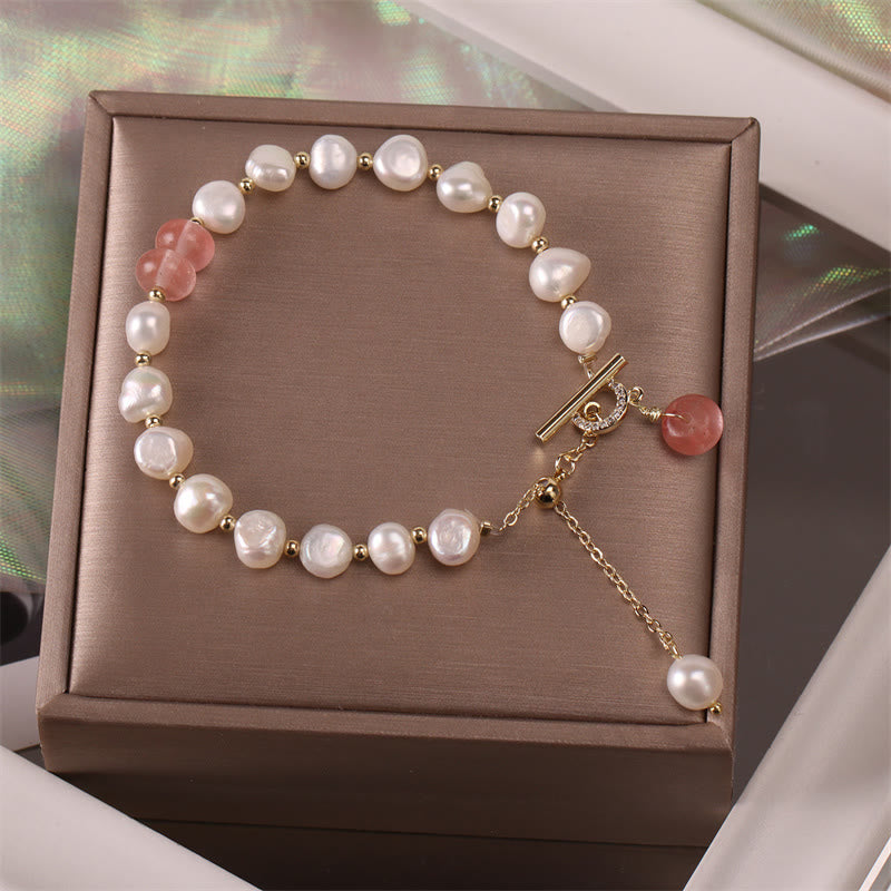 Pulsera de cadena curativa con cuentas de cuarzo fresa verde perla de Buddha Stones