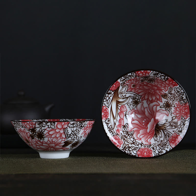 Taza de té de Buddha Stones, flores, carácter Fu, montañas, loto, flores de cerezo, taza de té de Kung Fu