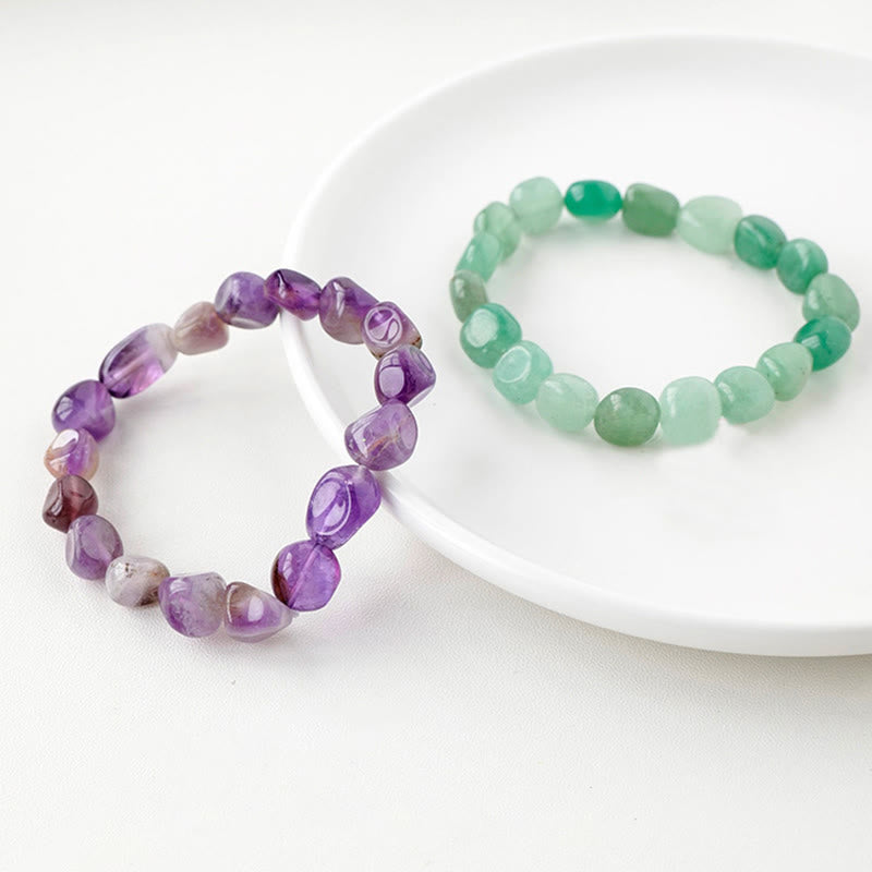 Pulsera de conciencia espiritual de piedra de cristal de forma irregular natural