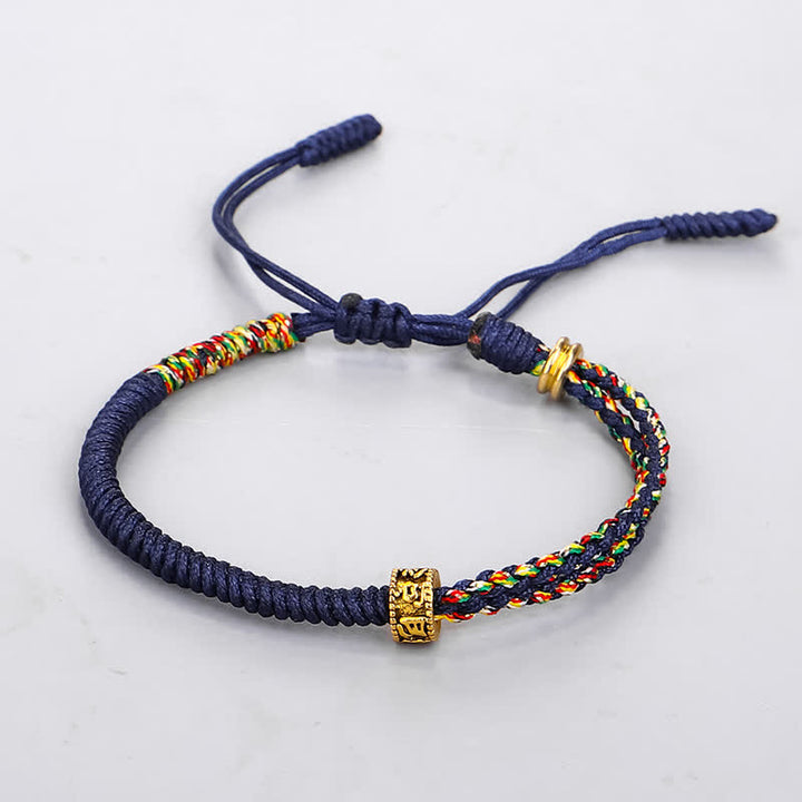 Pulsera de cuerda de la suerte con Buddha Stones Om Mani Padme Hum