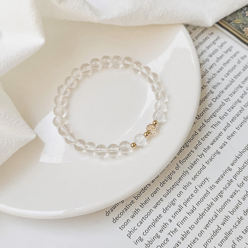 Pulsera curativa de cristal azul, aguamarina, cobre, chapado en oro de 14 quilates, Buddha Stones , ágata blanca, cristal blanco