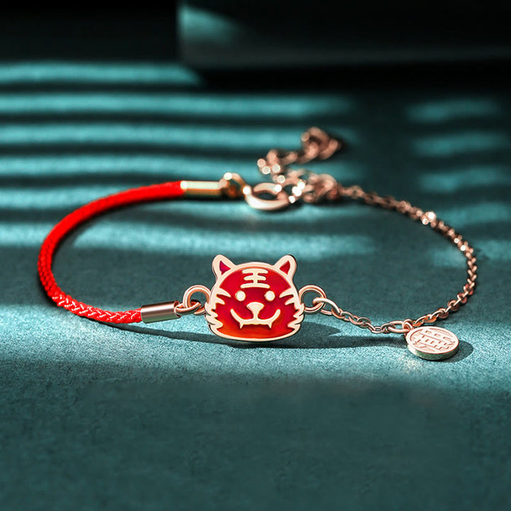 Pulsera de cadena de hilo rojo con Buddha Stones , Plata de Ley 925, que cambia de color, protección de la suerte del zodiaco chino - image 8