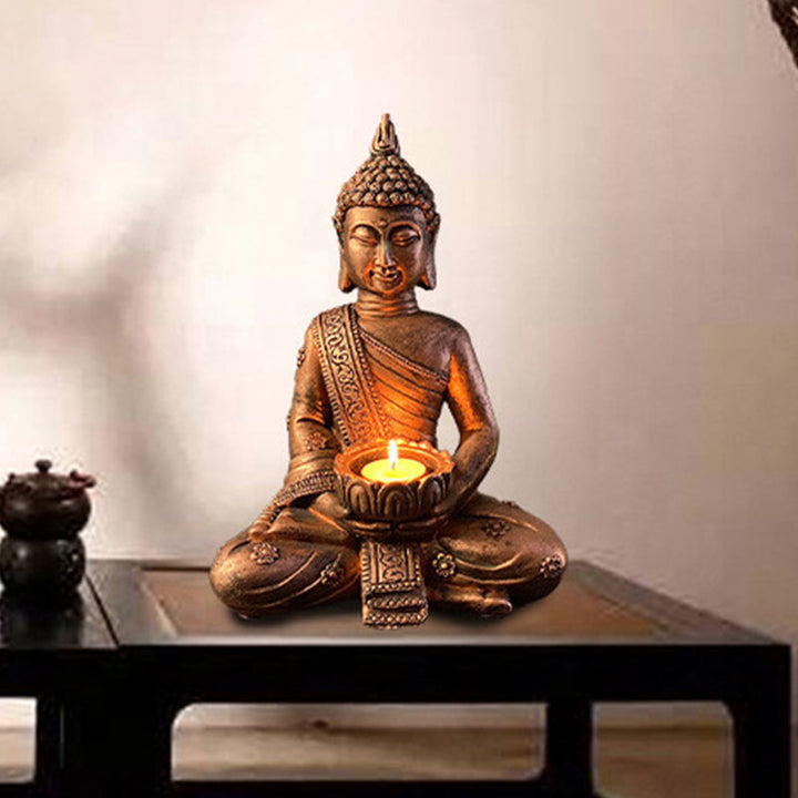 Candelabro de decoración de bendición de Buda tibetano con Buddha Stones