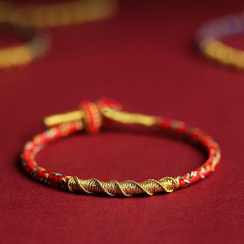 Pulsera de cuerda trenzada de protección de Buda Natal del zodiaco chino hecha a mano con Buddha Stones
