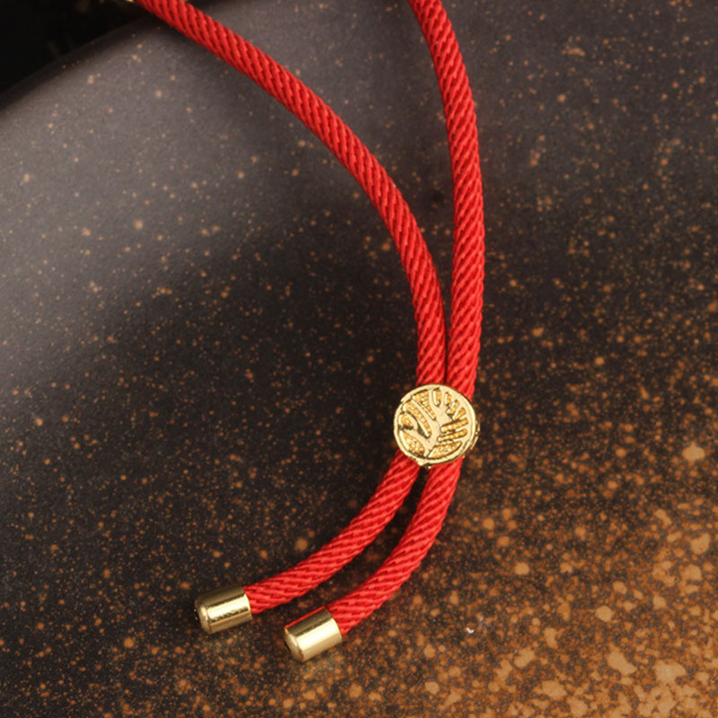Buddha Stones colorido circón cobre riqueza suerte rotación pulsera collar colgante