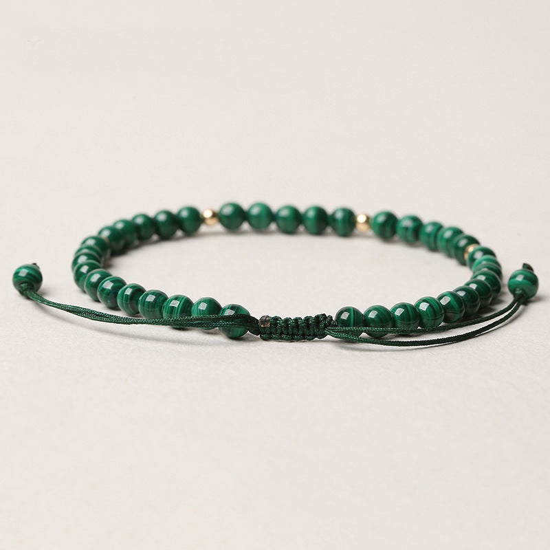 Pulsera de cuerda de calma de protección de malaquita natural de Buddha Stones