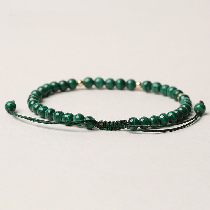 Pulsera de cuerda de calma de protección de malaquita natural de Buddha Stones