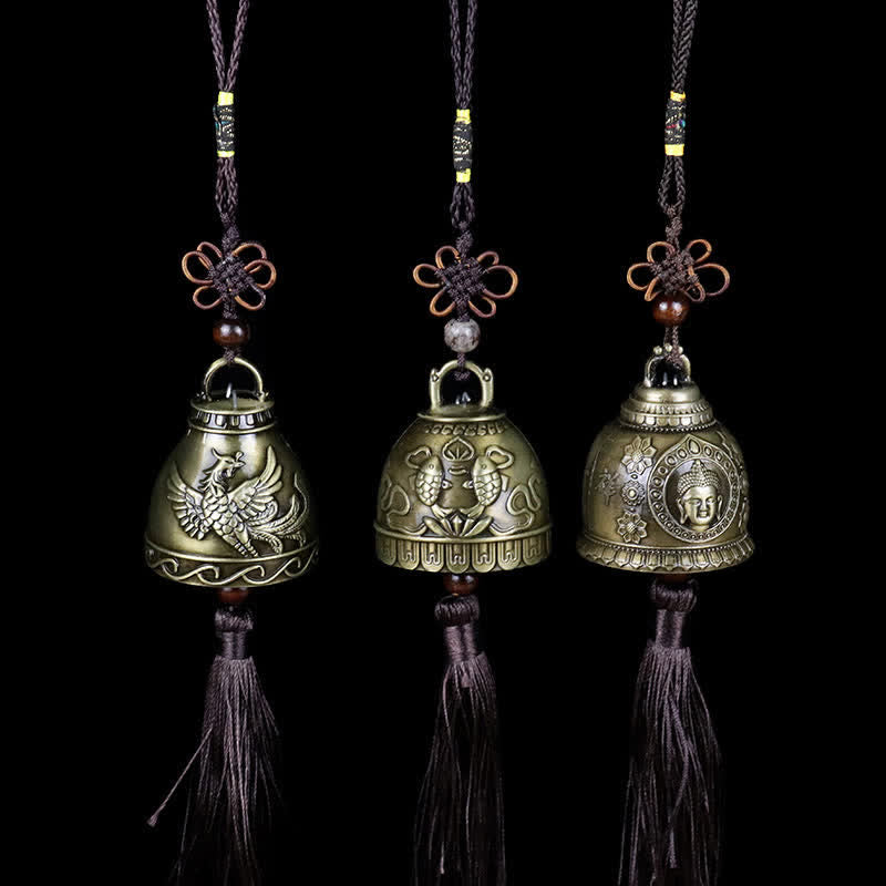 Feng Shui Buda Koi pez Fénix carillón de viento campana suerte decoración colgante de pared - image 1