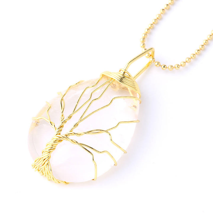 Collar con colgante de energía curativa, árbol de la vida, cristal de cuarzo Natural, Buddha Stones - image 33
