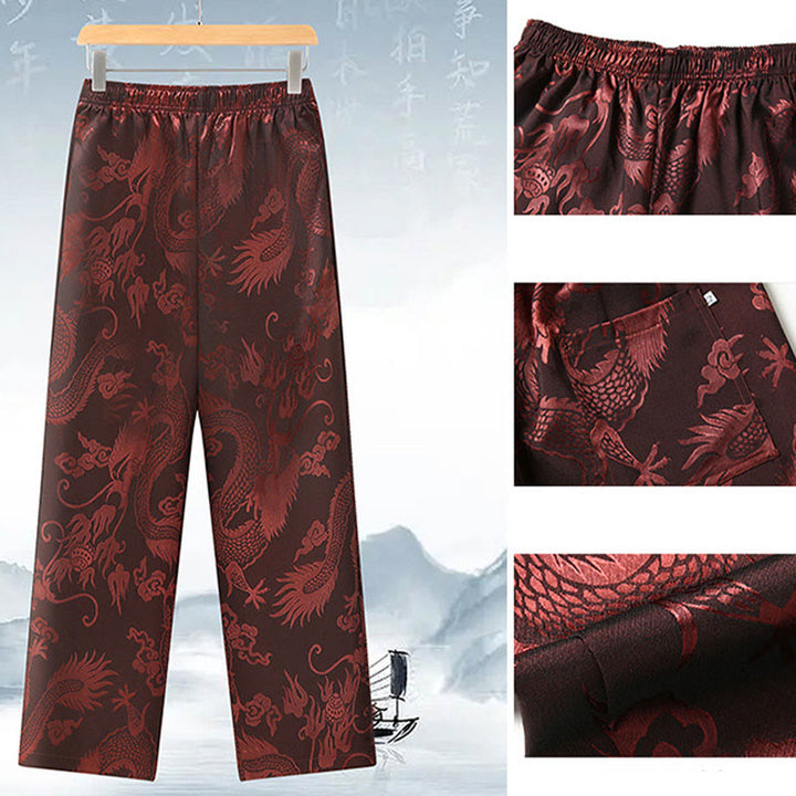 Traje Tang de Buddha Stones Hombres Hanfu Dragón Chino Ropa Tradicional Camisa de Kung Fu Uniforme Abrigo de Manga Larga Tops y Pantalones Ropa Conjunto para Hombres - image 12