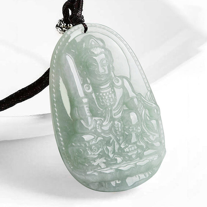 Buddha Stones Zodíaco Chino Buda Natal Jade Riqueza Prosperidad Collar Colgante - Conejo - image 5