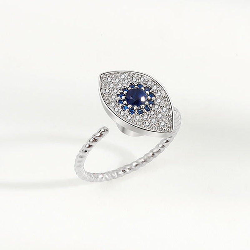 Anillo giratorio de plata de ley 925 con protección contra el mal de ojo