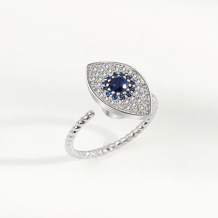 Anillo giratorio de plata de ley 925 con protección contra el mal de ojo